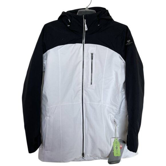 Obermeyer Jacket Womens Size 10 White Black Ski Snow Snowboard Coat First Chair
